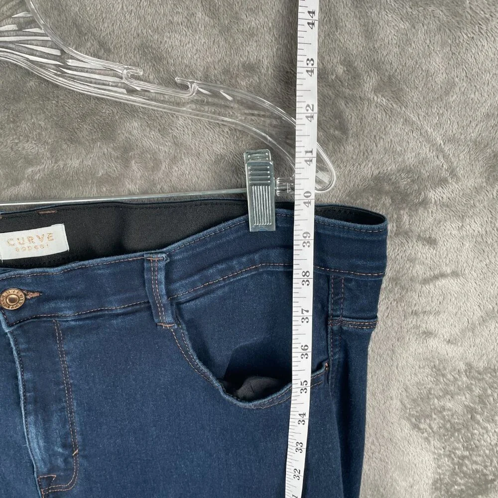 Curve Appeal Skinny Jeans Women’s 20W Dark Wash Mid Rise Stretch Minimal Clean - Picture 5 of 9